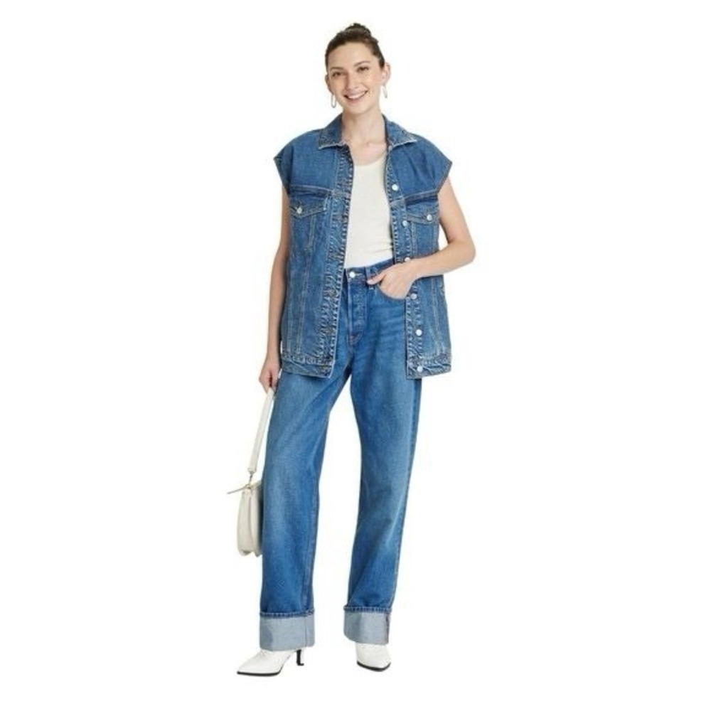 Universal Thread Women's Size Small 80's Baggy Denim Vest Large Size